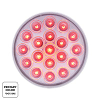 19 LED 4" Round Double Fury Stop, Turn, Tail Light w/ Warning Light - Red & Amber LEDs (Clear Lens)