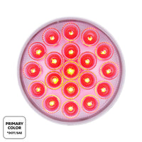 19 LED 4" Round Double Fury Stop, Turn, Tail Light w/ Warning Light - Red & Amber LEDs (Clear Lens)