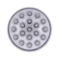 19 LED 4" Round Double Fury Stop, Turn, Tail Light w/ Warning Light - Red & Amber LEDs (Clear Lens)