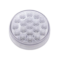 19 LED 4" Round Double Fury Stop, Turn, Tail Light w/ Warning Light - Red & Amber LEDs (Clear Lens)