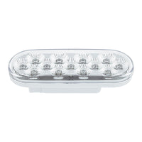 13 LED 6" Oval Double Fury Stop, Turn & Tail Light w/ Warning Light - Red & Amber LEDs (Clear Lens)