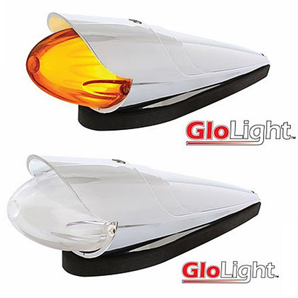 9 LED Dual Function GloLight Watermelon Grakon 1000 Style Cab Light Kit w/ Visor - Amber LEDs (Amber or Clear Lens)