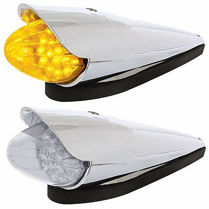 19 LED Reflector Grakon 1000 Cab Light Kit w/ Visor - Amber LEDs (Amber or Clear Lens)