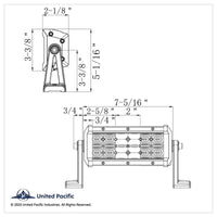 United Pacific - 12 High Power LED Dual Row 8" Curved Flood/Spot Light Bar