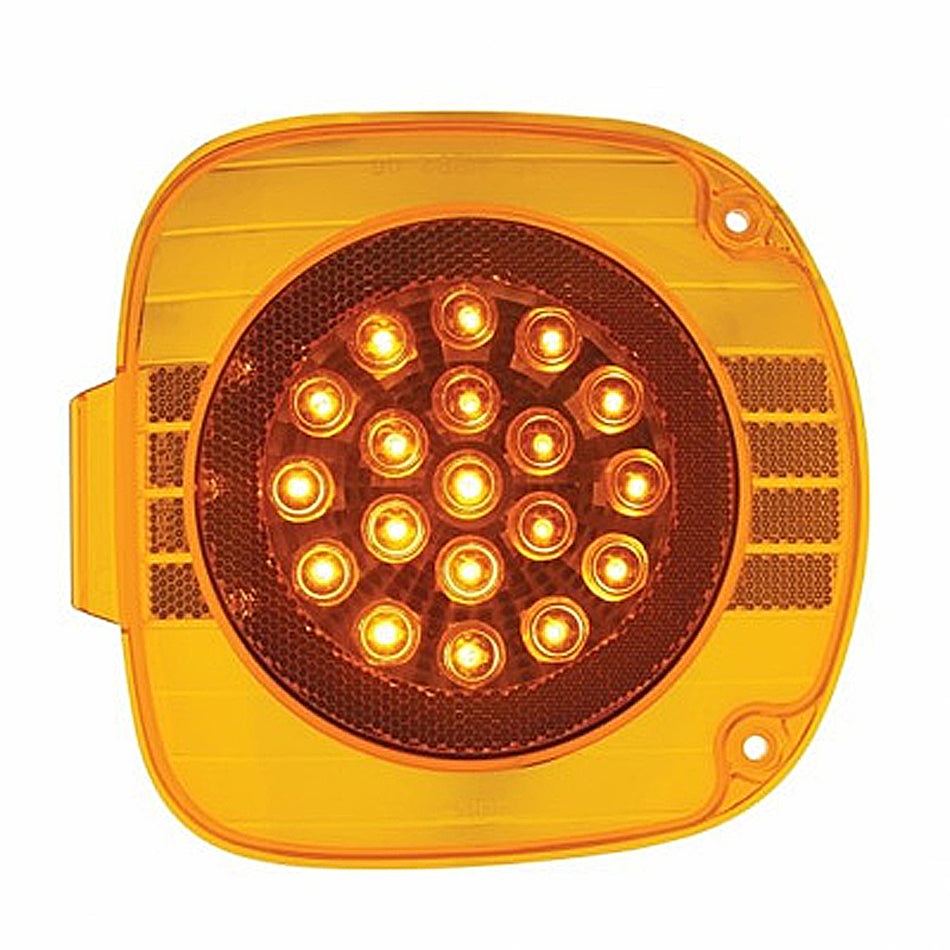 22 LED Turn Signal Light With Reflector For 1996-2010 Freightliner Century - Amber LEDs (Amber Lens)