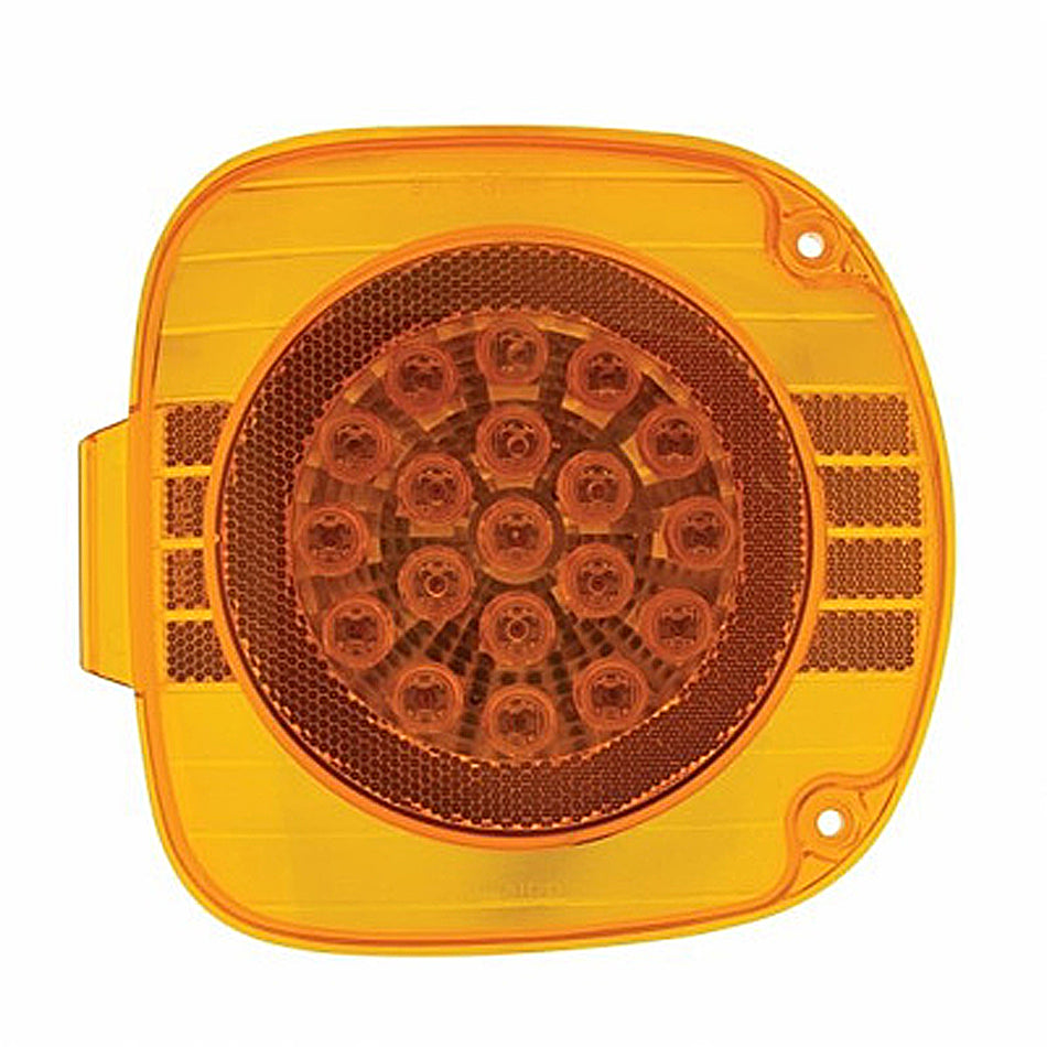 22 LED Turn Signal Light With Reflector For 1996-2010 Freightliner Century - Amber LEDs (Amber Lens)