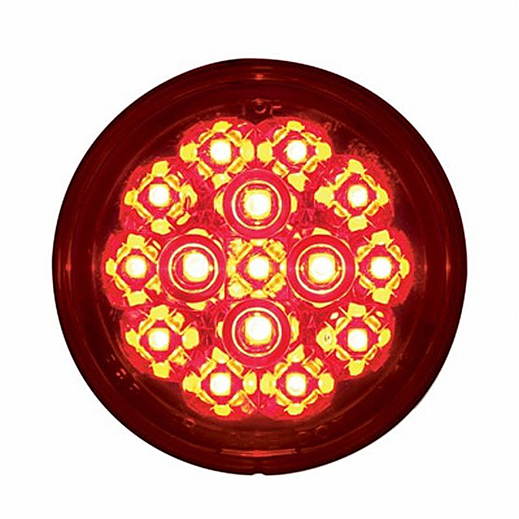 15 LED 2-3/8" Dual Function Signal Light For Harley Motorcycle - Red LEDs (Red Lens)