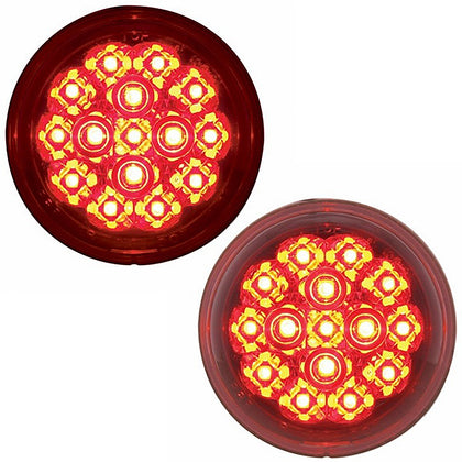 15 LED 2-3/8" Dual Function Signal Light For Harley Motorcycle - Red LEDs (Red Lens)
