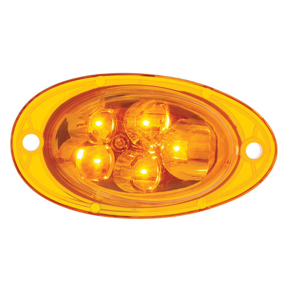 5 LED Turn Signal Light For 2008-2017 Freightliner Cascadia w/ Slope Lens - Amber LEDs (Amber Lens)