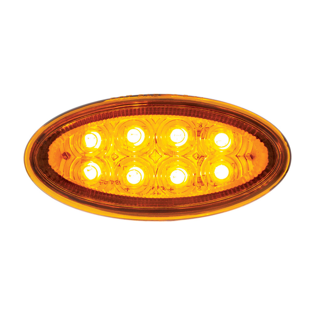 8 LED Fender Parking & Turn Signal Light For Peterbilt 386 (2006-2014) & 387 (2006-2010) - Amber LEDs (Amber Lens)
