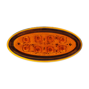 8 LED Fender Parking & Turn Signal Light For Peterbilt 386 (2006-2014) & 387 (2006-2010) - Amber LEDs (Amber Lens)