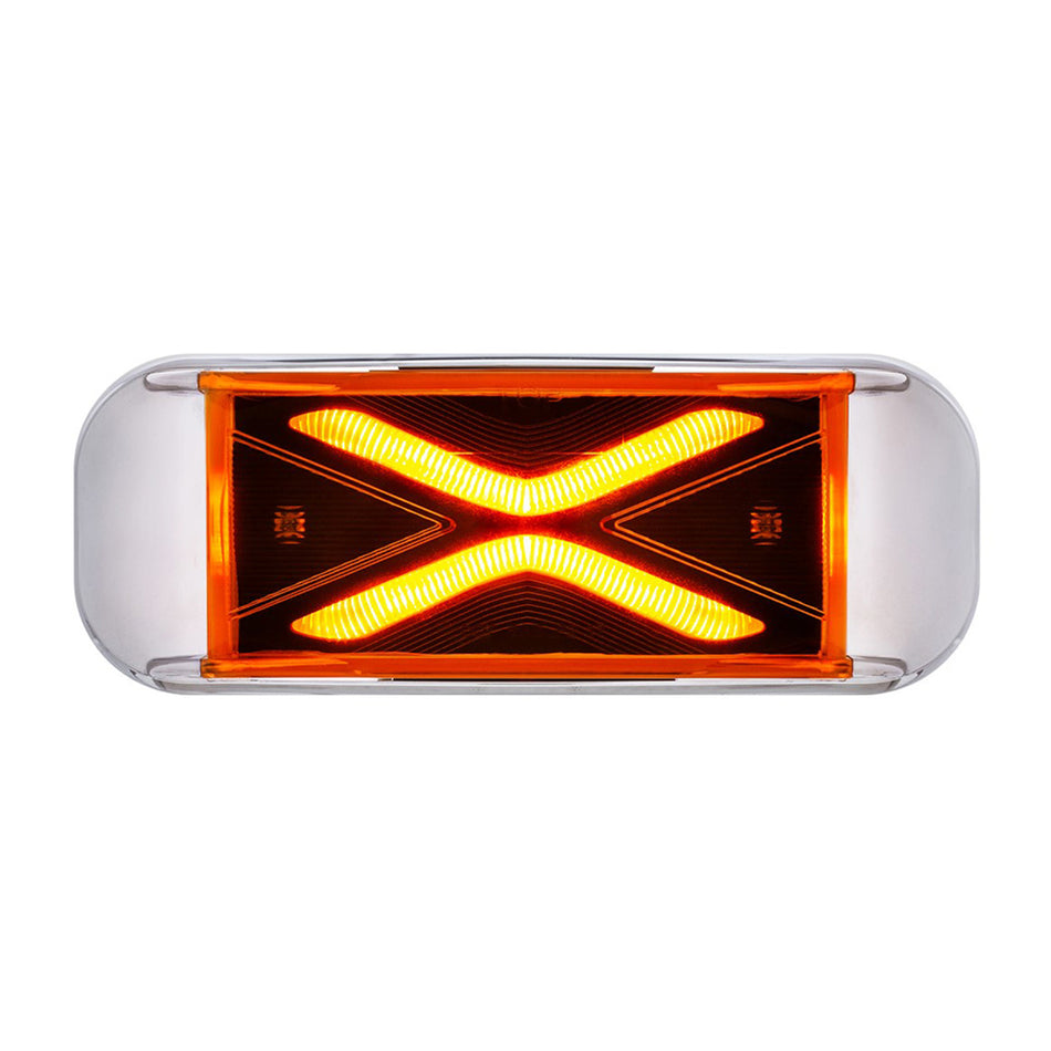 4 LED Saber Rectangular Marker Light - Amber or Red LEDs (Amber or Red Lens)