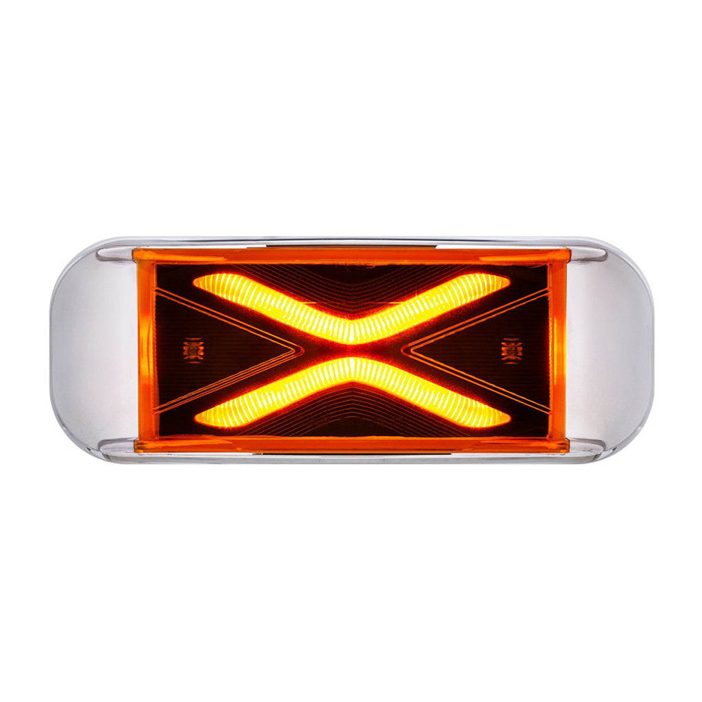 4 LED Saber Rectangular Marker Light - Amber or Red LEDs (Amber or Red Lens)