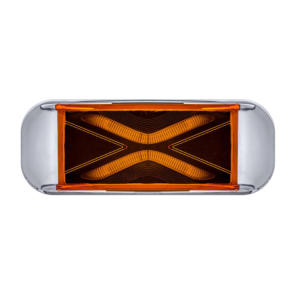 4 LED Saber Rectangular Marker Light - Amber or Red LEDs (Amber or Red Lens)