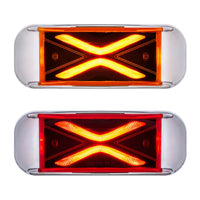 4 LED Saber Rectangular Marker Light - Amber or Red LEDs (Amber or Red Lens)