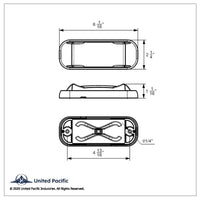 4 LED Saber Rectangular Marker Light - Amber or Red LEDs (Amber or Red Lens)