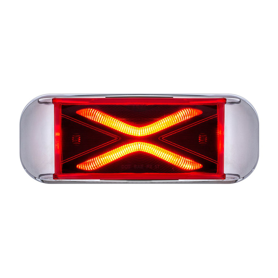 4 LED Saber Rectangular Marker Light - Amber or Red LEDs (Amber or Red Lens)