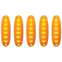 6 Amber LED Cab Lights For 2008-2017 Freightliner Cascadia - Amber LEDs (Amber or Clear Lens)