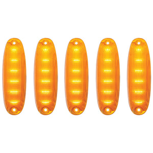 6 Amber LED Cab Lights For 2008-2017 Freightliner Cascadia - Amber LEDs (Amber or Clear Lens)