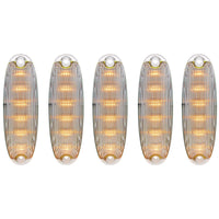6 Amber LED Cab Lights For 2008-2017 Freightliner Cascadia - Amber LEDs (Amber or Clear Lens)