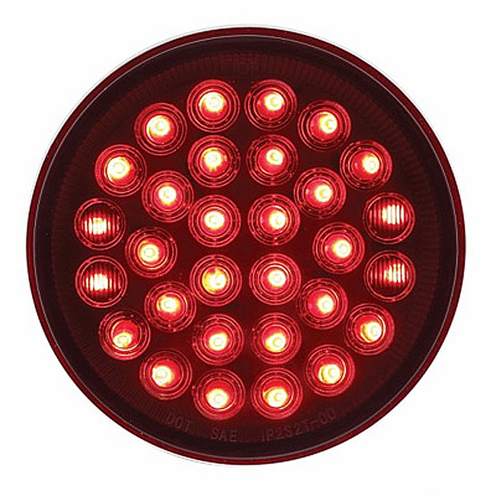 United Pacific - 30 LED 4" Round Stop, Turn & Tail Light - Red LEDs (Red Lens)