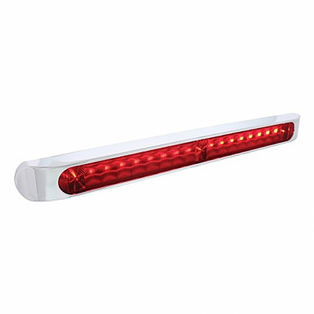 United Pacific - 19 LED 17" Stop, Turn & Tail Light Bar w/ Bezel - Red LEDs (Red Lens)