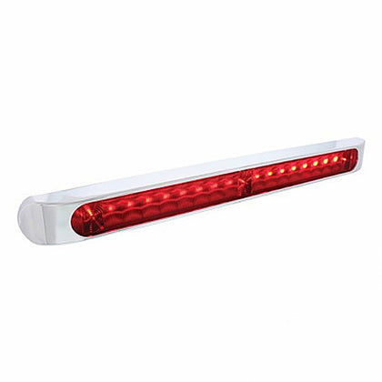 United Pacific - 19 LED 17" Stop, Turn & Tail Light Bar w/ Bezel - Red LEDs (Red Lens)