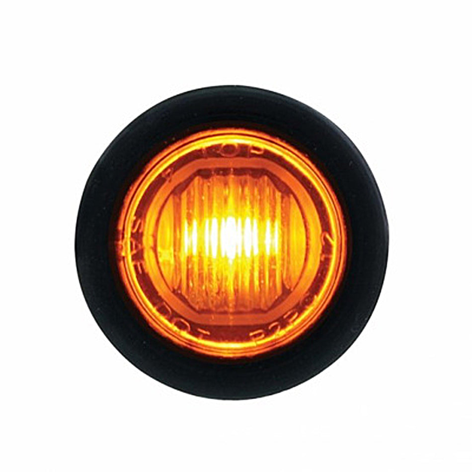 Single SMD LED 3/4" Mini Light (Clearance/Marker) w/ Rubber Grommet - Amber or Red LEDs (Amber or Red Lens)