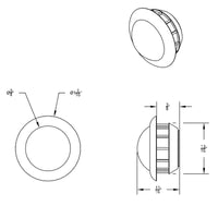 Single SMD LED 3/4" Mini Light (Clearance/Marker) w/ Rubber Grommet - Amber or Red LEDs (Amber or Red Lens)