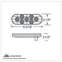 United Pacific - 7 LED Oval Stop, Turn & Tail Light - Red LEDs (Red or Clear Lens)