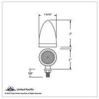 9 LED Dual Function Mini Bullet Light - Amber or Red LEDs (Amber or Red Lens)