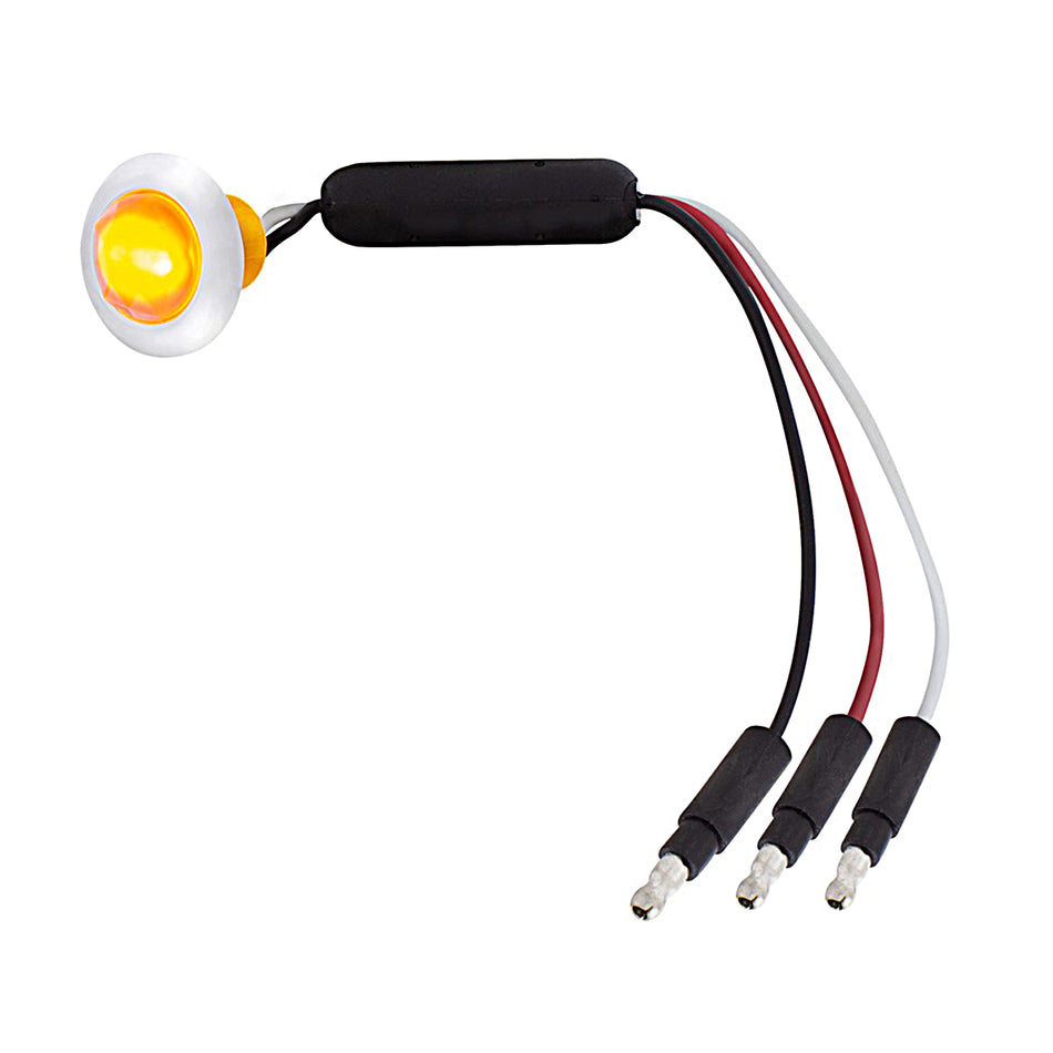 3 LED Dual Function 3/4" Mini Clearance/Marker Light w/ Crystal Lens - Amber or Blue LEDs (Amber or Blue Lens)
