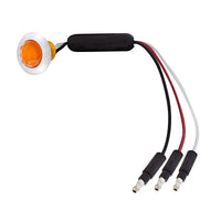 3 LED Dual Function 3/4" Mini Clearance/Marker Light w/ Crystal Lens - Amber or Blue LEDs (Amber or Blue Lens)