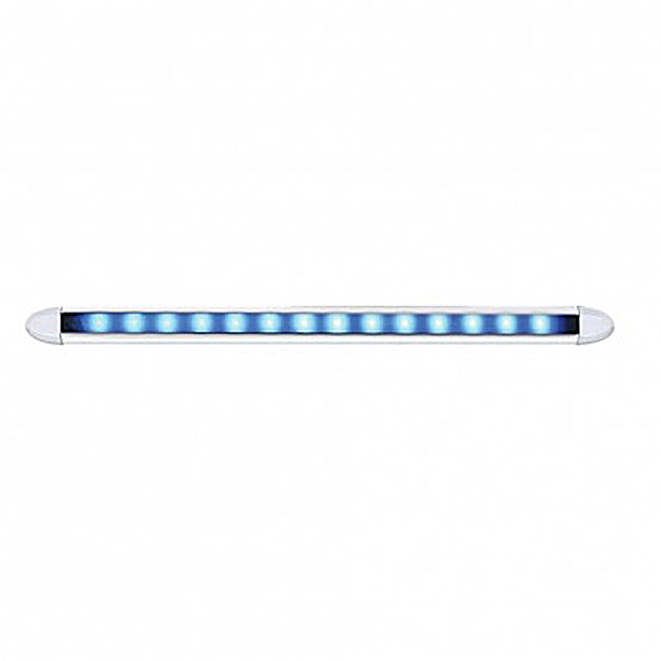 United Pacific - 14 LED 6" Slim Light Bar - Blue LEDs (Clear Lens)