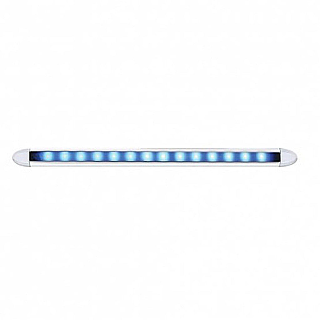 United Pacific - 14 LED 6" Slim Light Bar - Blue LEDs (Clear Lens)