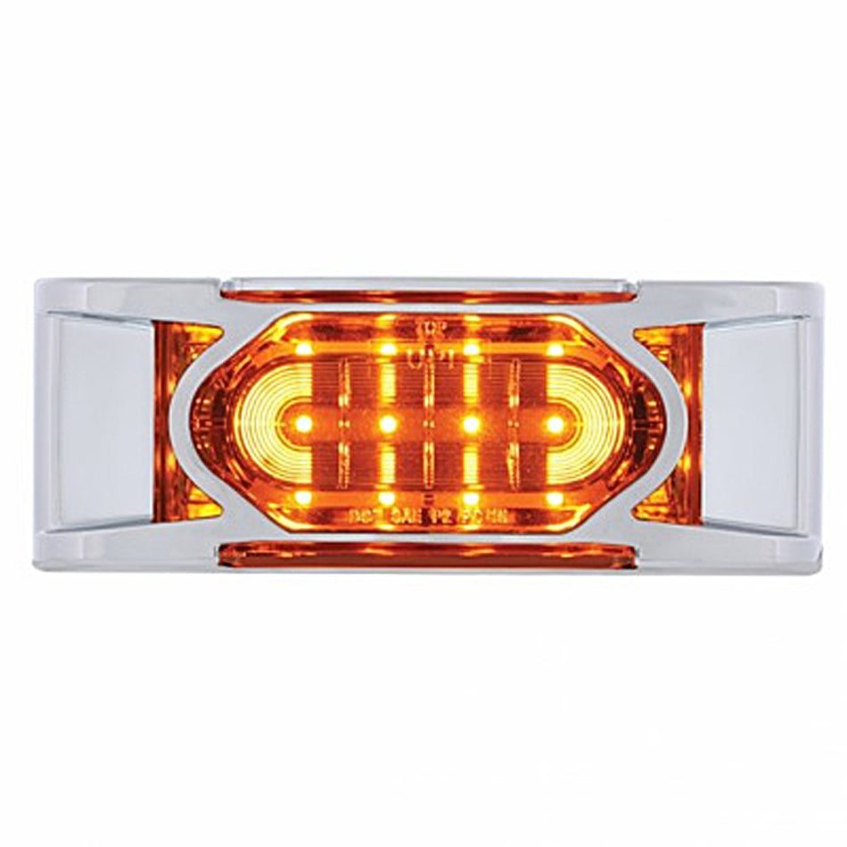 16 LED Reflector Clearance/Marker Light w/ Chrome Bezel - Amber or Red LEDs (Amber, Red or Clear Lens)