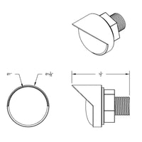 3 High Power LED 1" Clearance/Marker Light w/ Visor - Amber or Red LEDs (Amber or Red Lens)