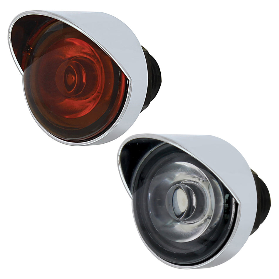 3 LED 1" Dual Function Auxiliary/Utility Light w/ Visor - Amber LEDs (Amber or Clear Lens)