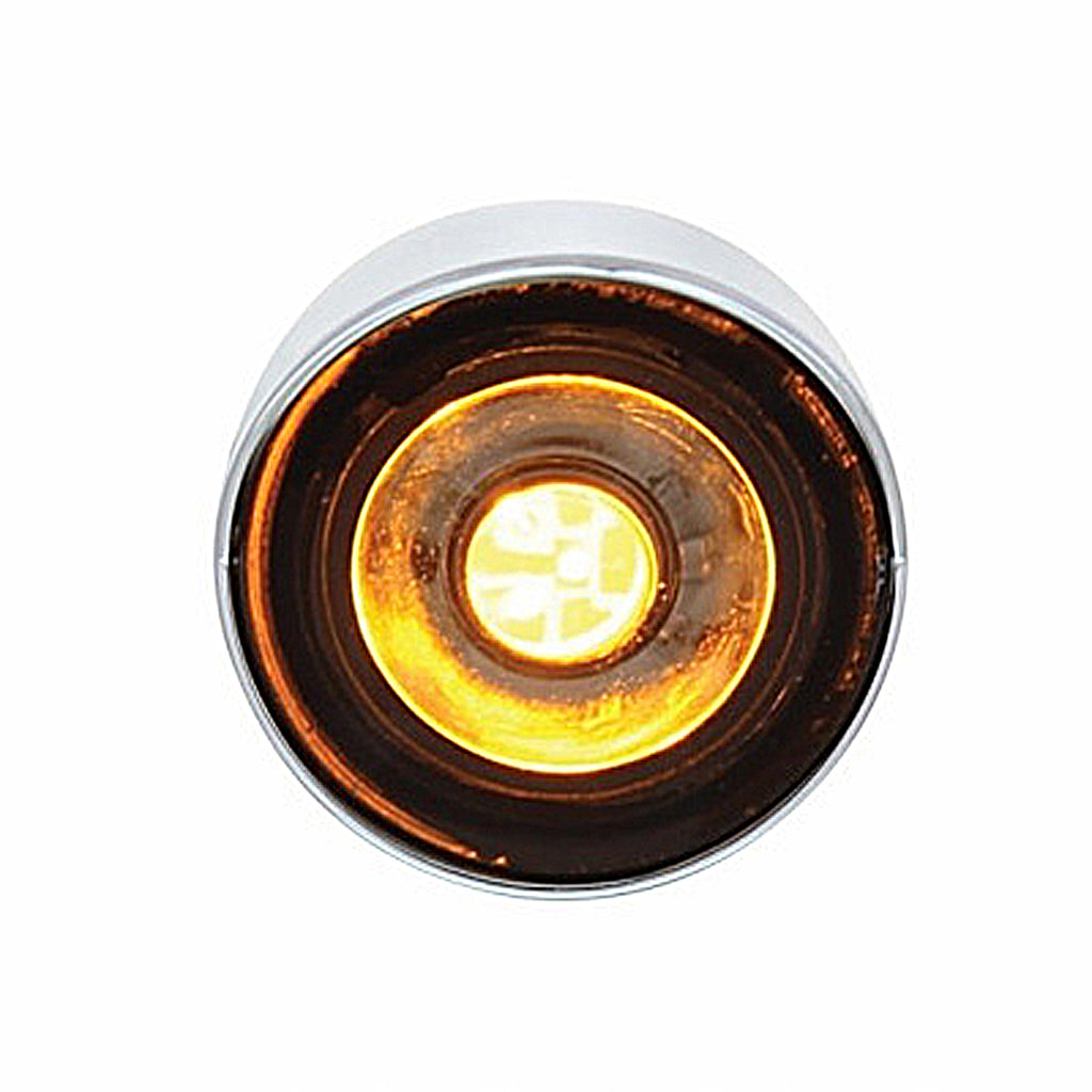 3 High Power LED 1" Clearance/Marker Light w/ Visor - Amber, Blue, Red or White LEDs (Clear Lens)