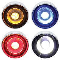 3 High Power LED 1" Clearance/Marker Light w/ Visor - Amber, Blue, Red or White LEDs (Clear Lens)