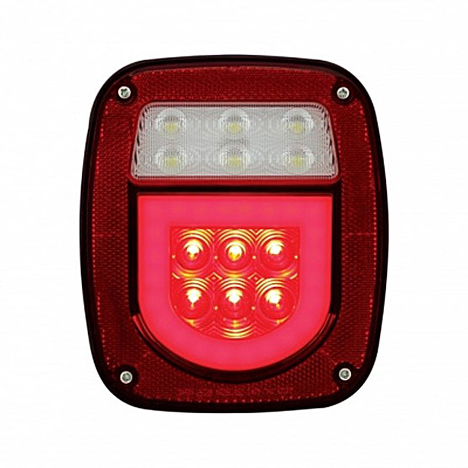 LED GloLight Universal Combination Tail Light With or Without License Light - Red LEDs (Red Lens)