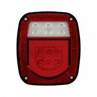 LED GloLight Universal Combination Tail Light With or Without License Light - Red LEDs (Red Lens)