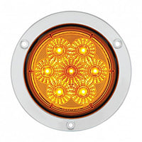 United Pacific - 7 LED 4" SS Flange Turn Signal Light - Amber LEDs (Amber Lens)