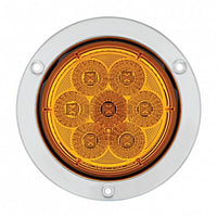 United Pacific - 7 LED 4" SS Flange Turn Signal Light - Amber LEDs (Amber Lens)
