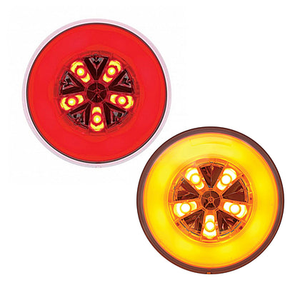 United Pacific - 18 LED 4" Round GloLight (Stop, Turn & Tail) - Amber or Red LEDs (Amber or Red Lens)