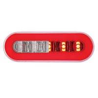 22 LED 6" Oval GloLight With Divider Bar Inner Design (Stop, Turn & Tail) - Red or Amber LEDs (Red or Amber Lens)