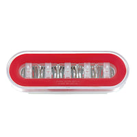 22 LED 6" Oval GloLight With Divider Bar Inner Design (Stop, Turn & Tail) - Red or Amber LEDs (Red or Amber Lens)
