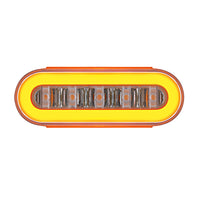 22 LED 6" Oval GloLight With Divider Bar Inner Design (Stop, Turn & Tail) - Red or Amber LEDs (Red or Amber Lens)