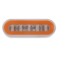 22 LED 6" Oval GloLight With Divider Bar Inner Design (Stop, Turn & Tail) - Red or Amber LEDs (Red or Amber Lens)