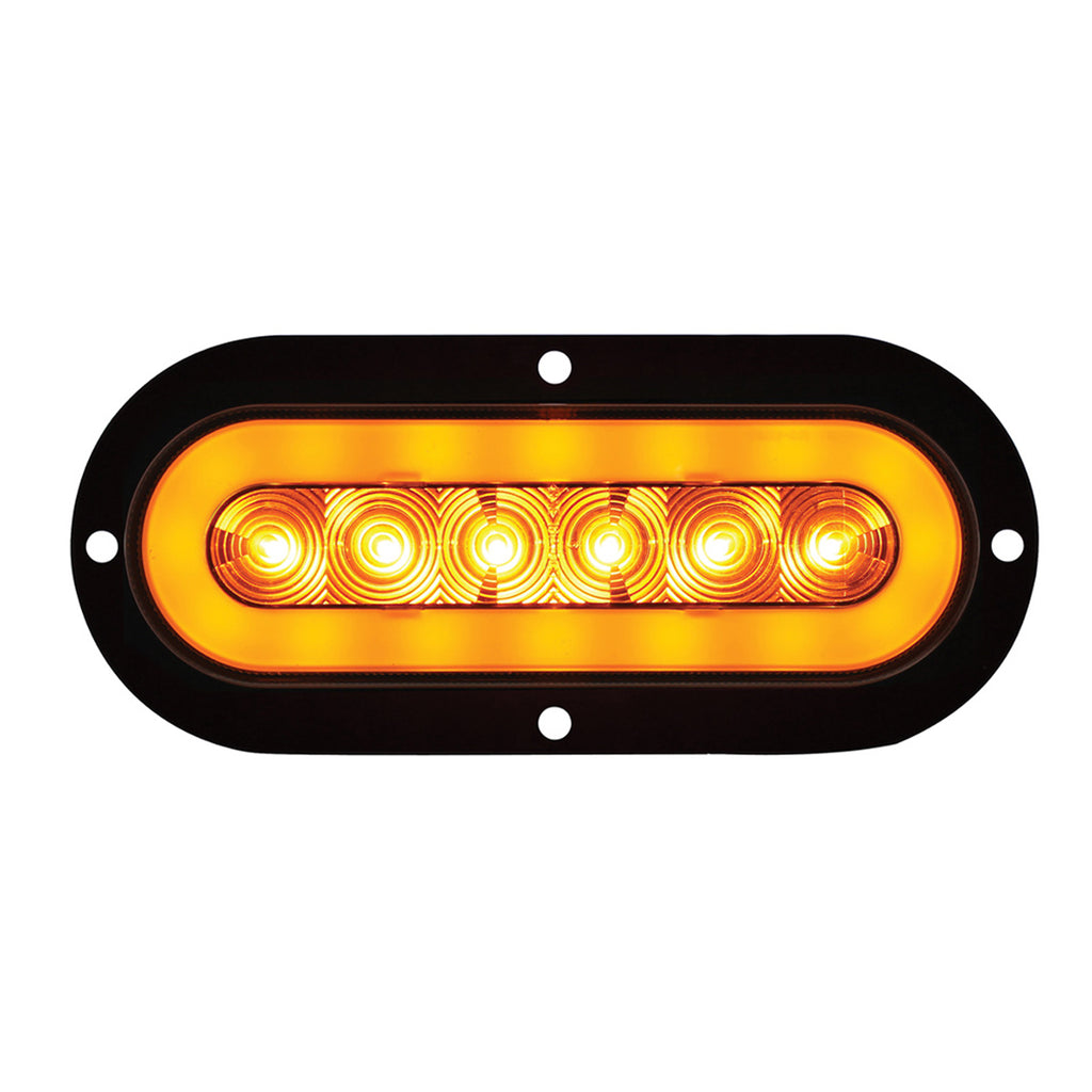 22 LED 6" Oval Flange Mount GloLight (Turn Signal) - Amber LEDs (Amber or Clear Lens)